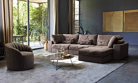 Диван Элизиум в минималистичном стиле коричневого цвета